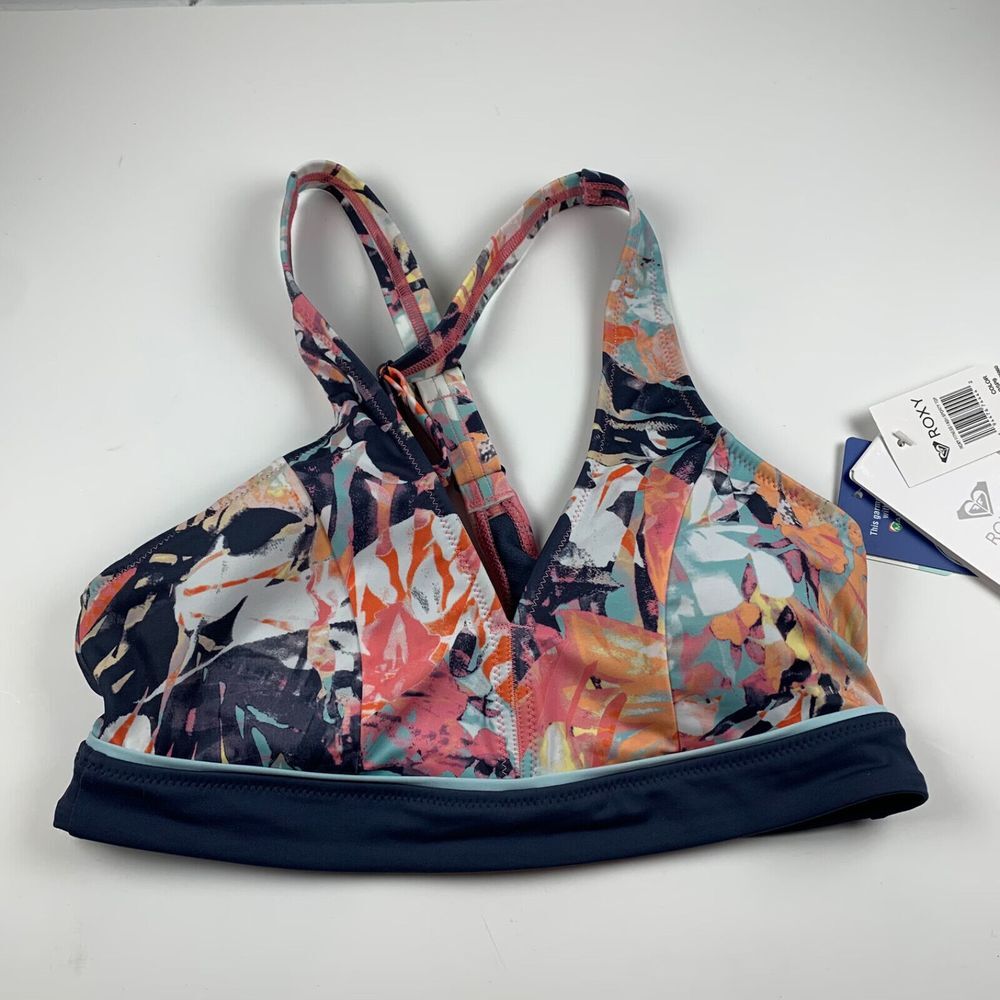 Roxy Women's Printed Multicolor Fitness Fash Crossback Sporty Top Size S NWT